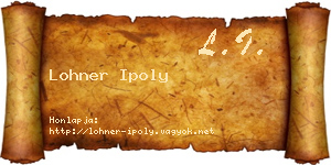 Lohner Ipoly névjegykártya